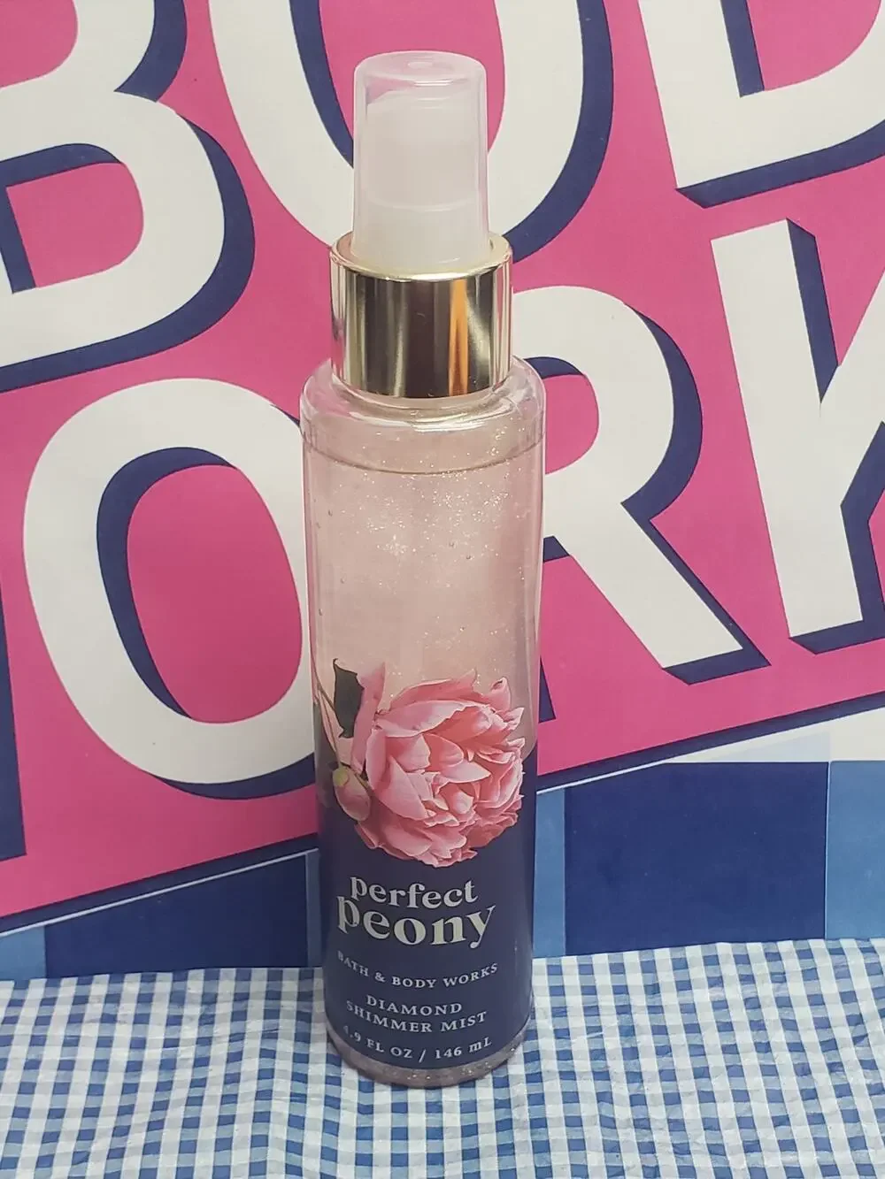 BBW Perfect Peony Diamond Shimmer Sparkle Fine Fragrance Mist 4.9 oz | 95% Full